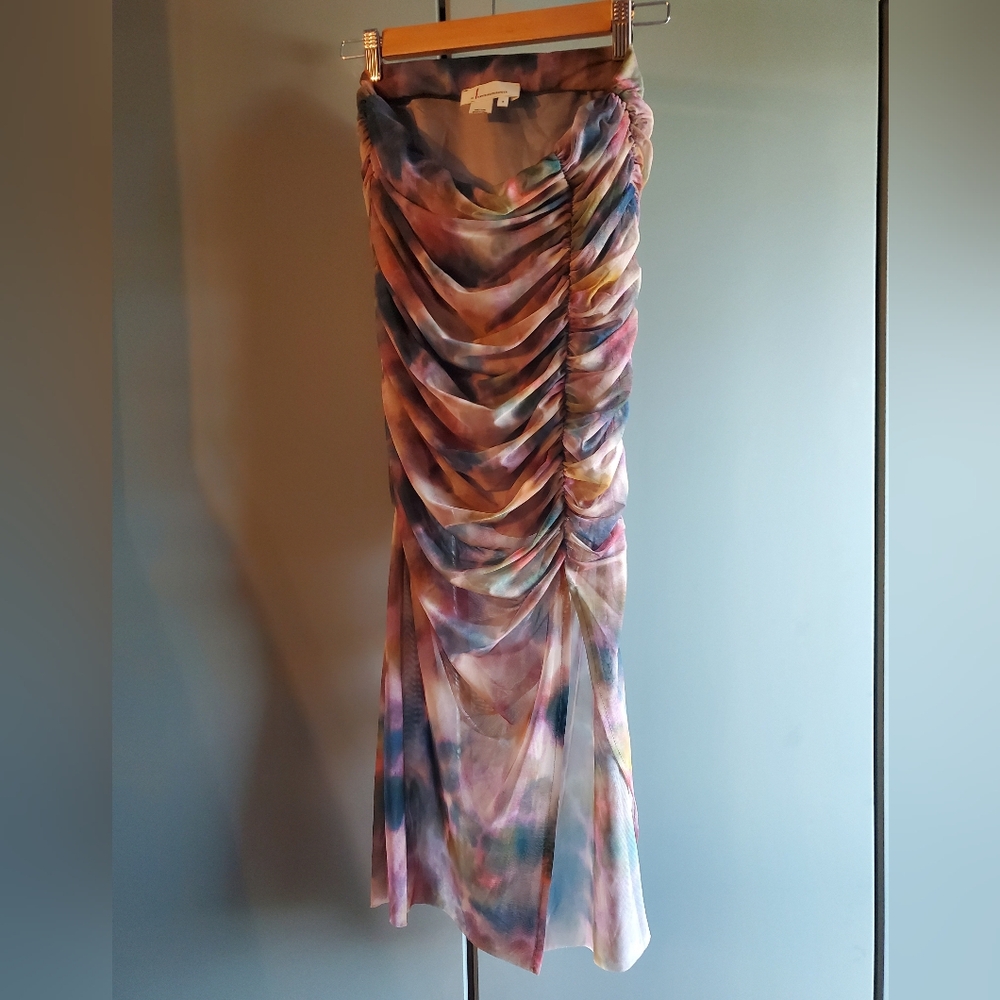 2 pc set! Anthropologie Mesh Watercolor Floral EUC - Picture 9 of 9